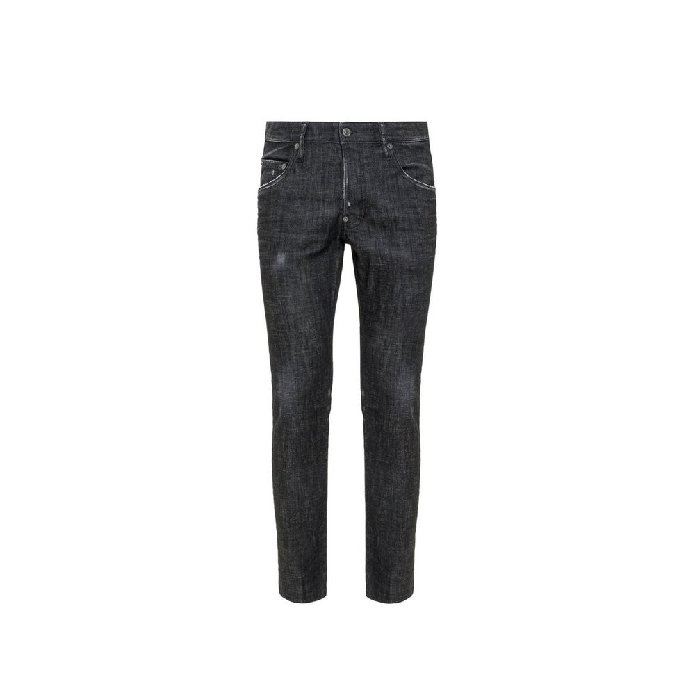 Dsquared² Black Cotton Slim Fit Jeans - Bold and Edgy Style