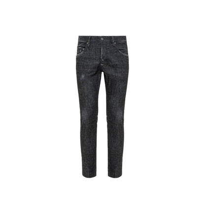 Dsquared² Black Cotton Slim Fit Jeans - Bold and Edgy Style