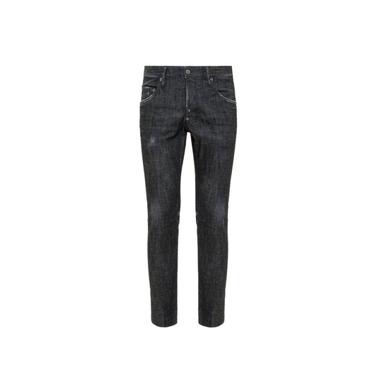 Dsquared² Black Cotton Slim Fit Jeans - Bold and Edgy Style