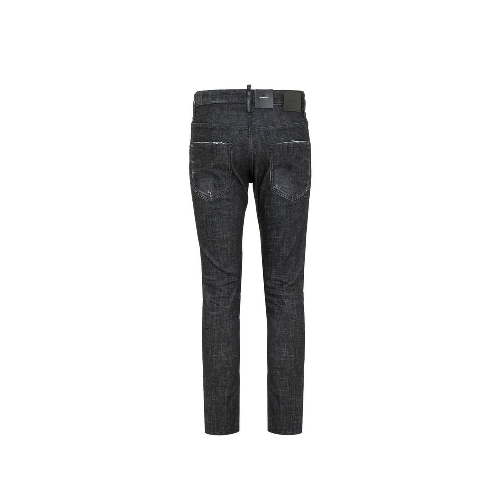 Dsquared² Black Cotton Slim Fit Jeans - Bold and Edgy Style