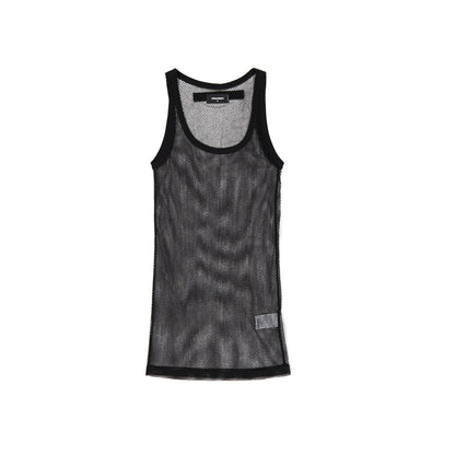 Dsquared2 Black Cotton Tank Top: Bold Elegance Redefined