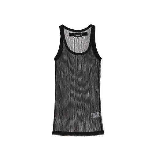 Dsquared2 Black Cotton Tank Top: Bold Elegance Redefined