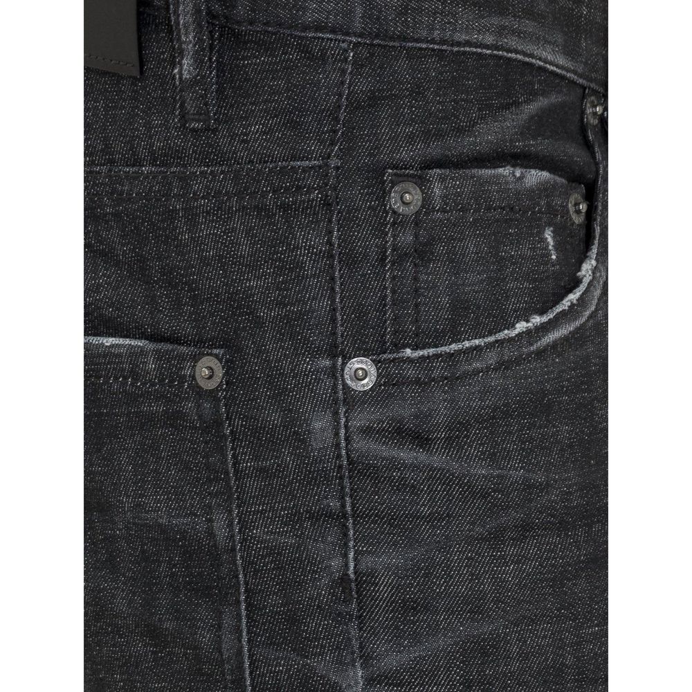 Dsquared² Black Cotton Slim Fit Jeans - Bold and Edgy Style