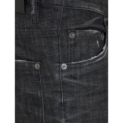 Dsquared² Black Cotton Slim Fit Jeans - Bold and Edgy Style