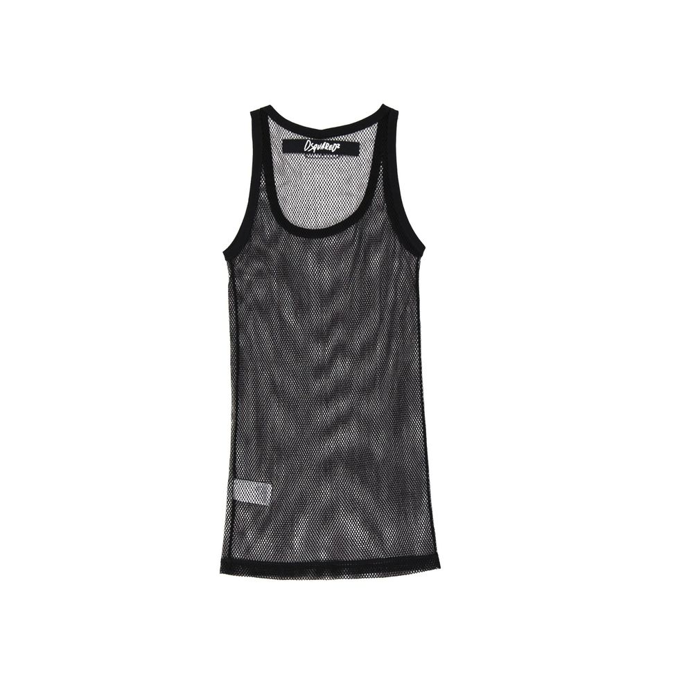 Dsquared2 Black Cotton Tank Top: Bold Elegance Redefined