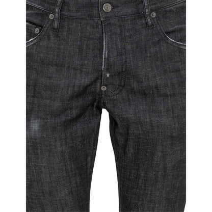 Dsquared² Black Cotton Slim Fit Jeans - Bold and Edgy Style