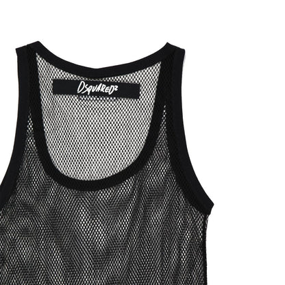 Dsquared2 Black Cotton Tank Top: Bold Elegance Redefined