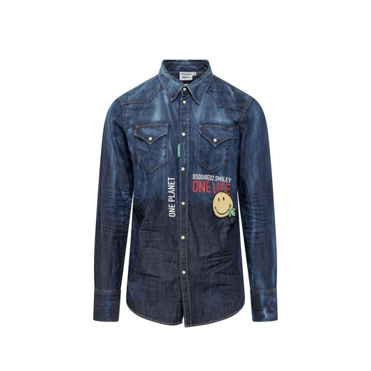 Dsquared2 Blue Denim Shirt: A Stylish Statement Piece for Men