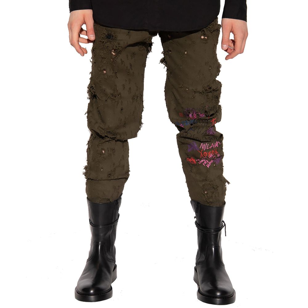 Dsquared² Bicolor Cotton Casual Pants – Bold Ease Redefined