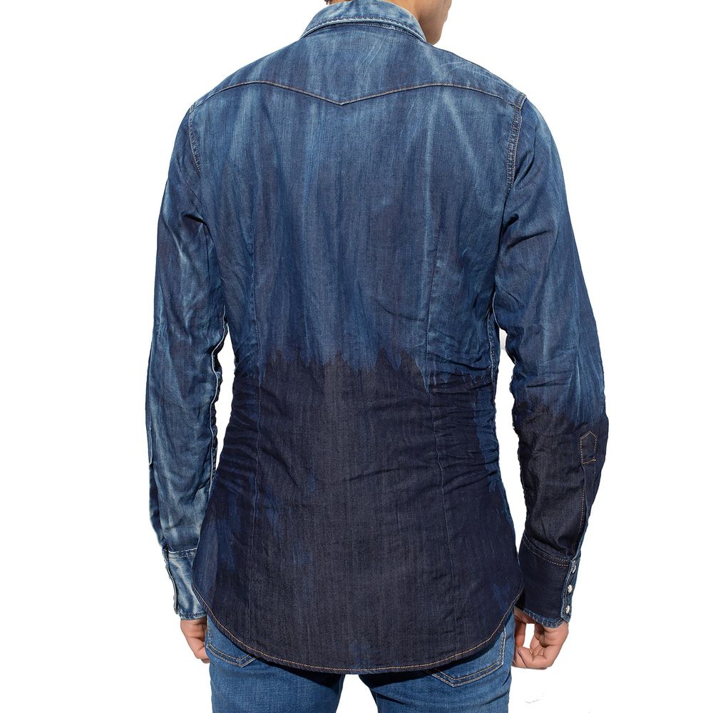 Dsquared2 Blue Denim Shirt: A Stylish Statement Piece for Men