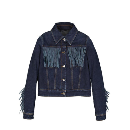 Frankie Morello Blue Cotton Denim Jacket for Women