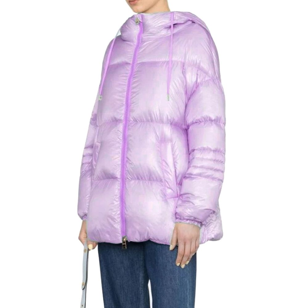 Herno Lilac Hooded Long Jacket