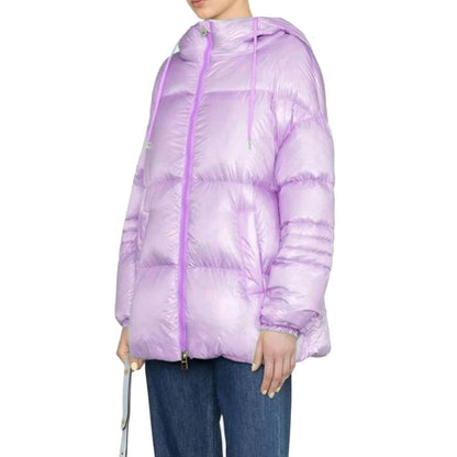 Herno Lilac Hooded Long Jacket