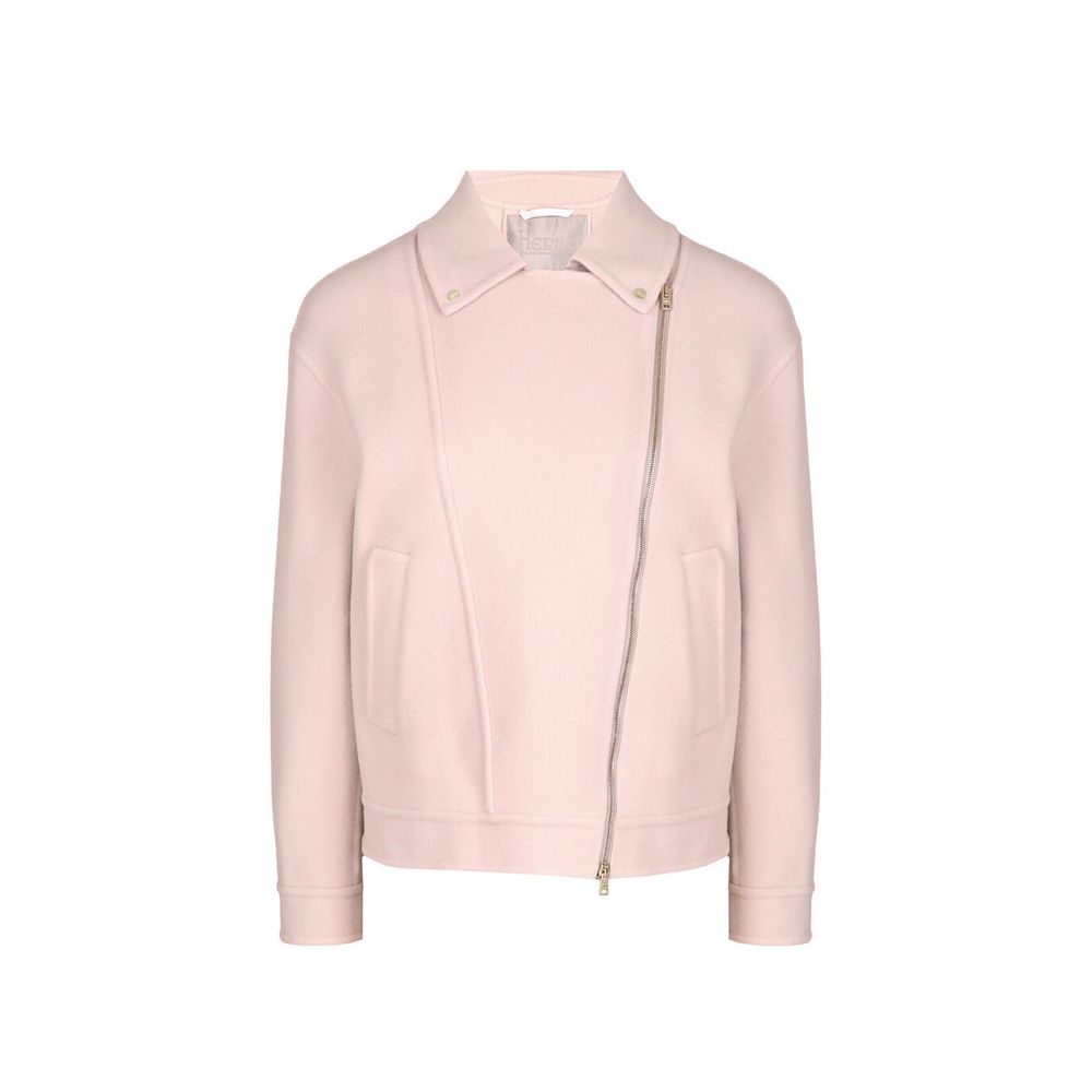 Herno Pink Wool Blend Biker Jacket