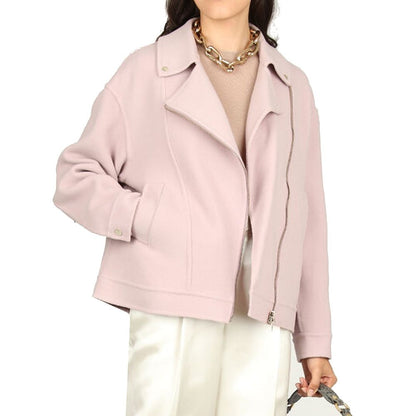 Herno Pink Wool Blend Biker Jacket