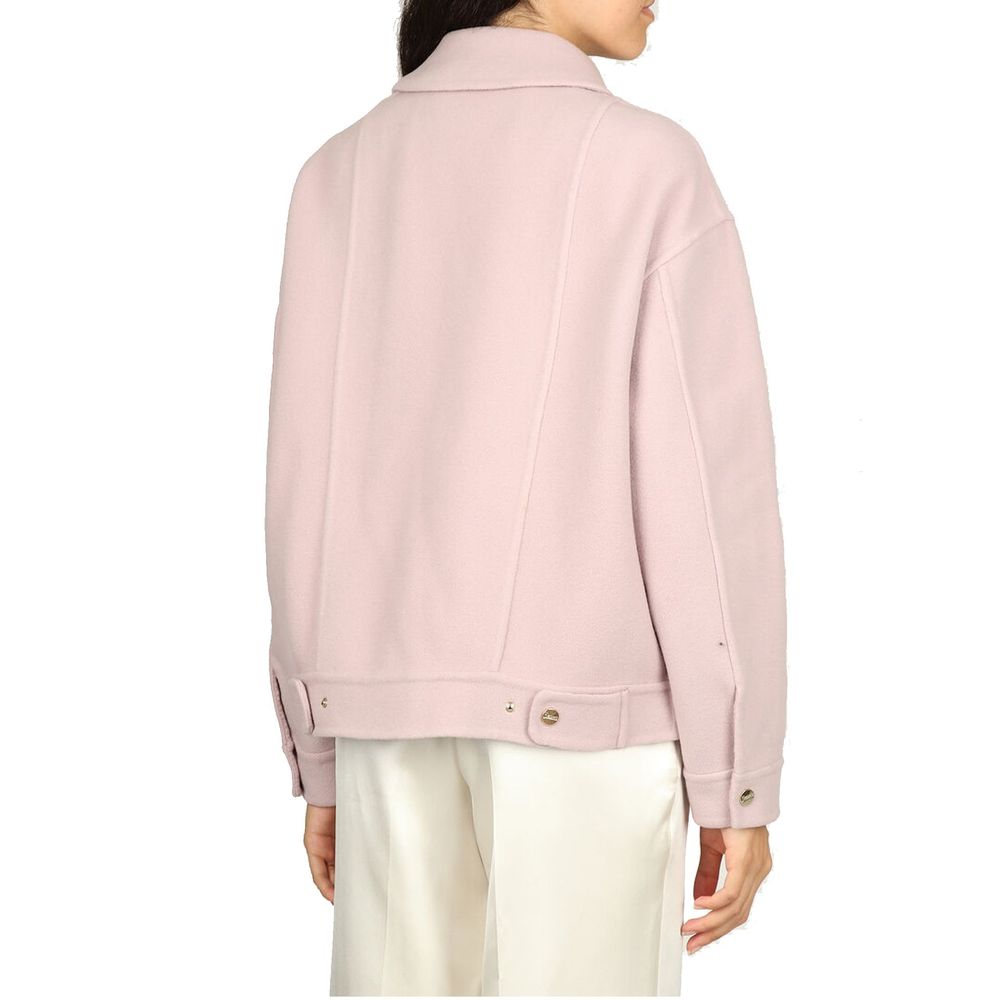 Herno Pink Wool Blend Biker Jacket