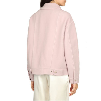Herno Pink Wool Blend Biker Jacket