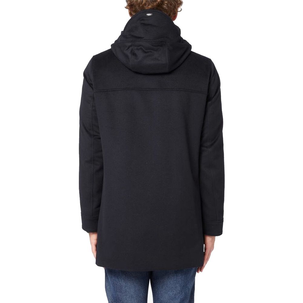 Herno Black Cashmere Coat: Timeless Elegance Meets Superior Comfort