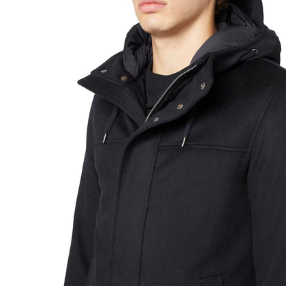 Herno Black Cashmere Coat: Timeless Elegance Meets Superior Comfort