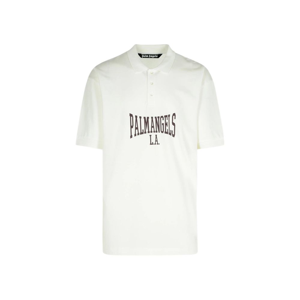 Palm Angels White Cotton Polo Shirt - Elevate Your Street Style