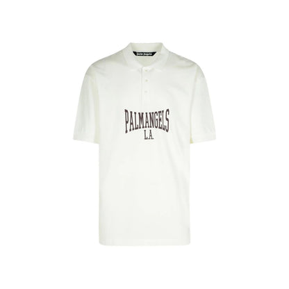Palm Angels White Cotton Polo Shirt - Elevate Your Street Style
