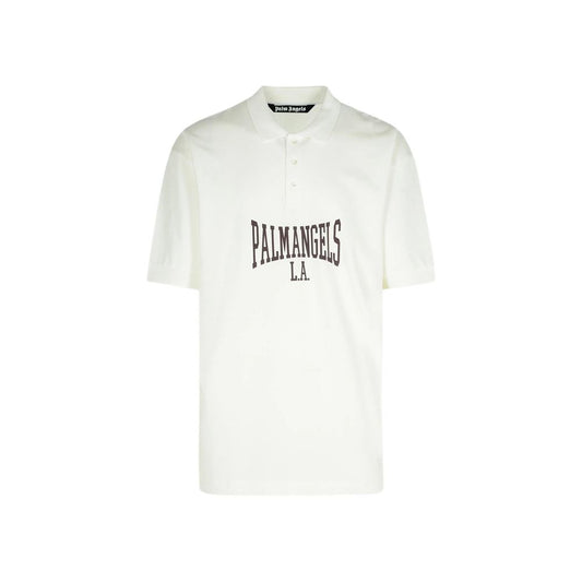 Palm Angels White Cotton Polo Shirt - Elevate Your Street Style