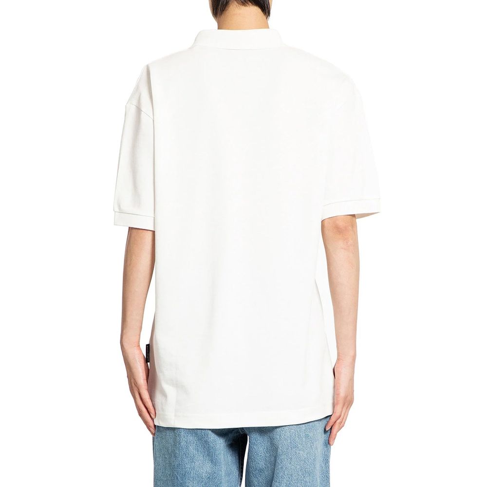 Palm Angels White Cotton Polo Shirt - Elevate Your Street Style