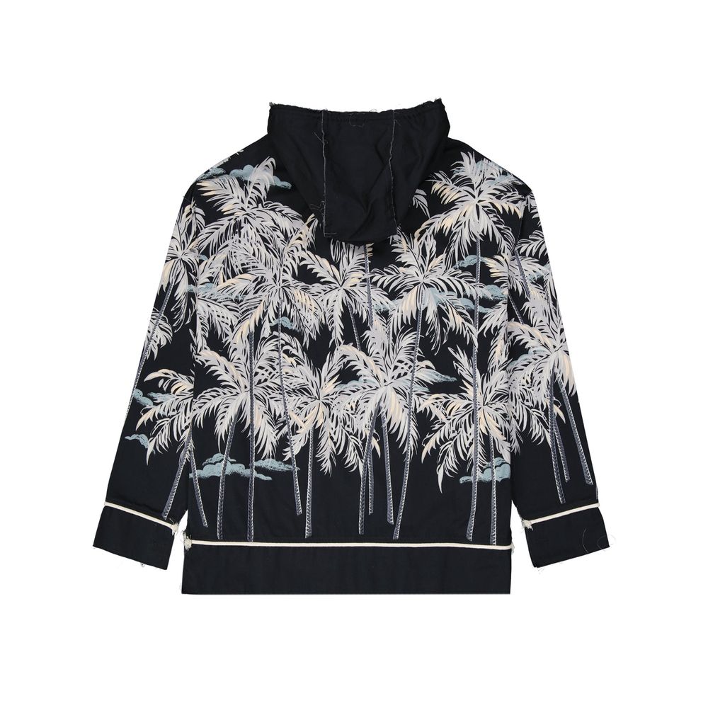 Palm Angels Black Cotton Pattern Shirt