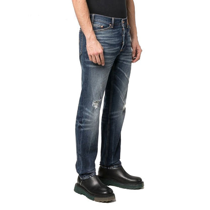 Palm Angels Blue Cotton Straight-Leg Jeans - Urban Luxury Redefined
