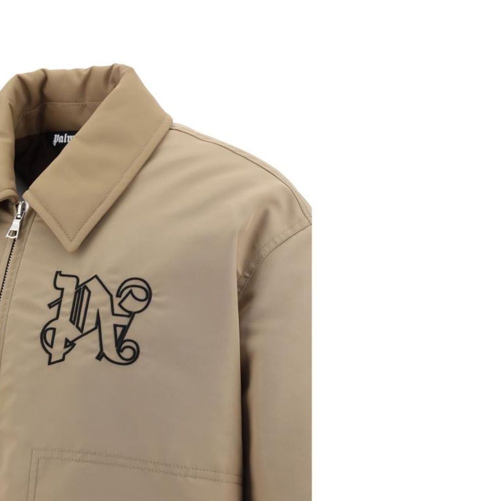 Palm Angels Beige Polyamide Bomber Jacket