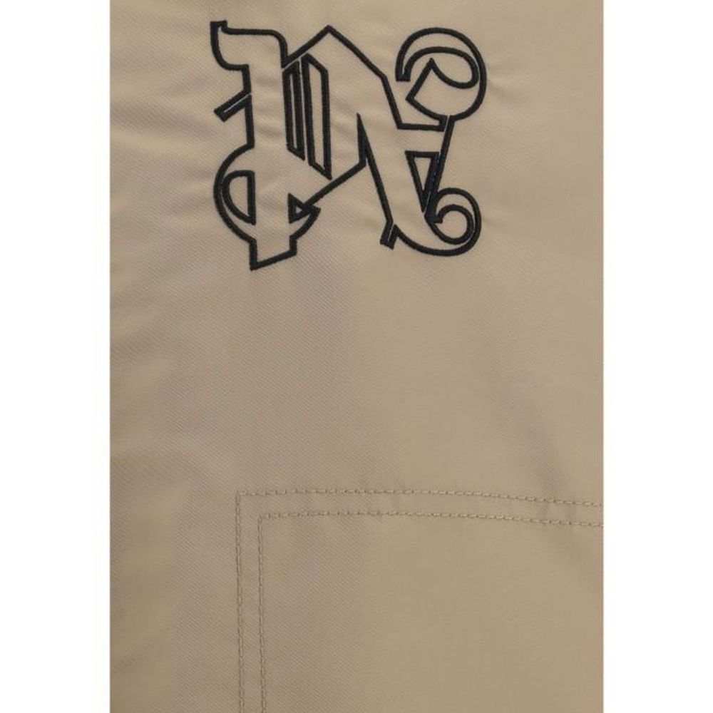 Palm Angels Beige Polyamide Bomber Jacket