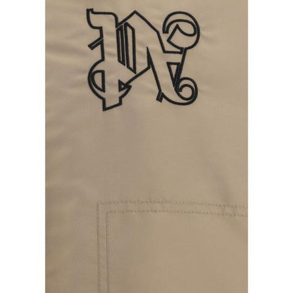 Palm Angels Beige Polyamide Bomber Jacket
