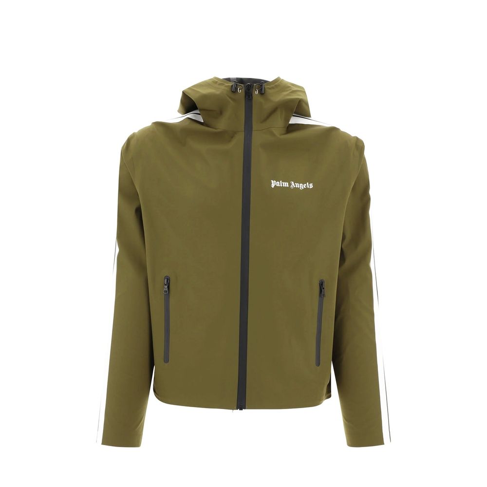 Palm Angels Green Hooded Jacket
