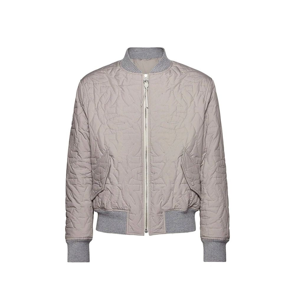 Salvatore Ferragamo Gray Polyester Bomber Jacket
