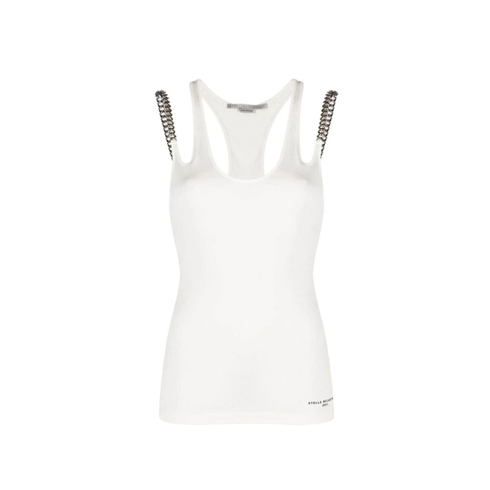Stella McCartney White Cotton Falabella Chain-Straps Tank Top