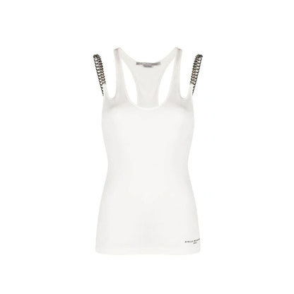 Stella McCartney White Cotton Falabella Chain-Straps Tank Top