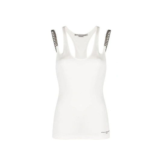 Stella McCartney White Cotton Falabella Chain-Straps Tank Top