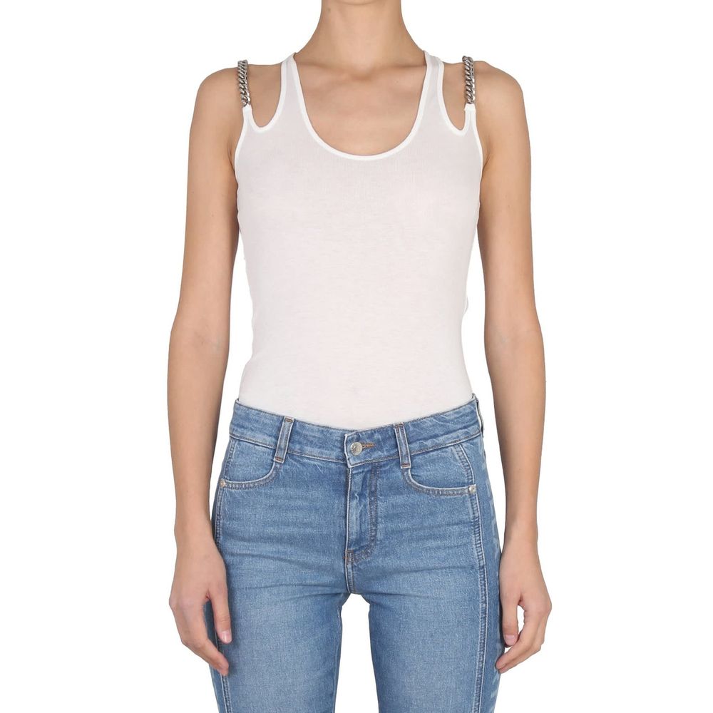 Stella McCartney White Cotton Falabella Chain-Straps Tank Top