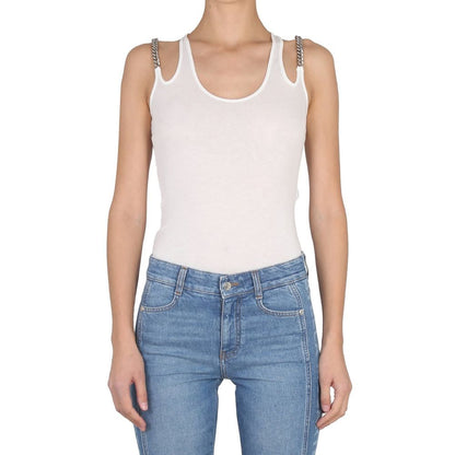 Stella McCartney White Cotton Falabella Chain-Straps Tank Top