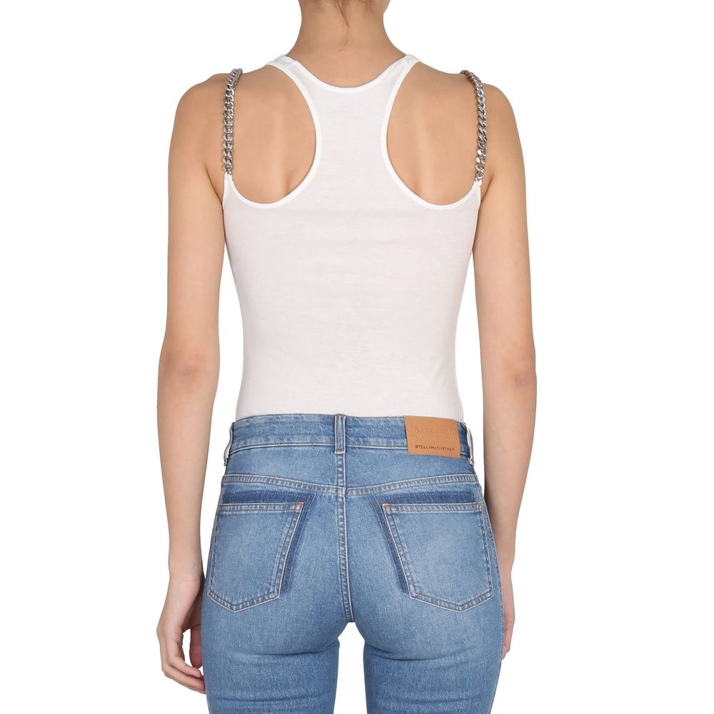 Stella McCartney White Cotton Falabella Chain-Straps Tank Top