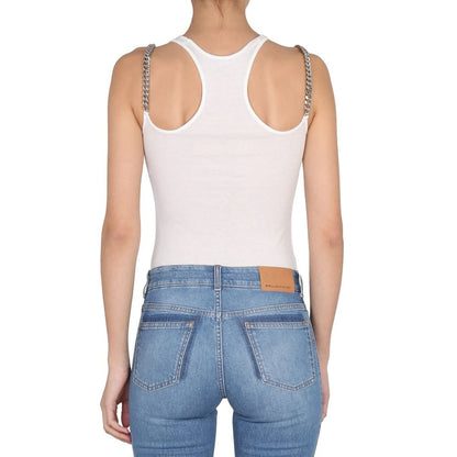 Stella McCartney White Cotton Falabella Chain-Straps Tank Top