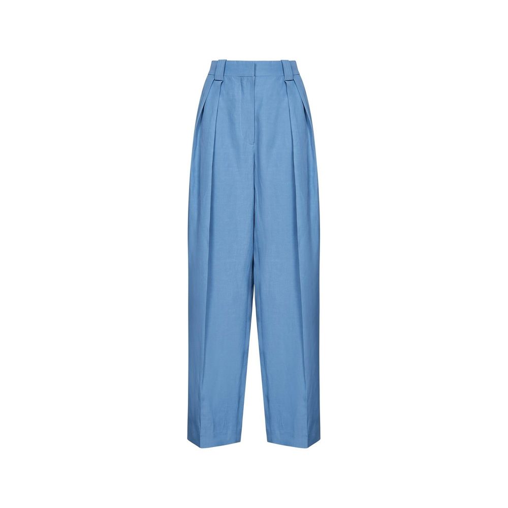 Stella McCartney High-Waist Tailored Trousers in Mineral Blue