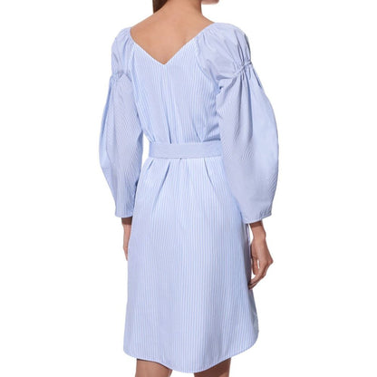 Stella McCartney Light Blue Cotton Puff Sleeves Casual Dress