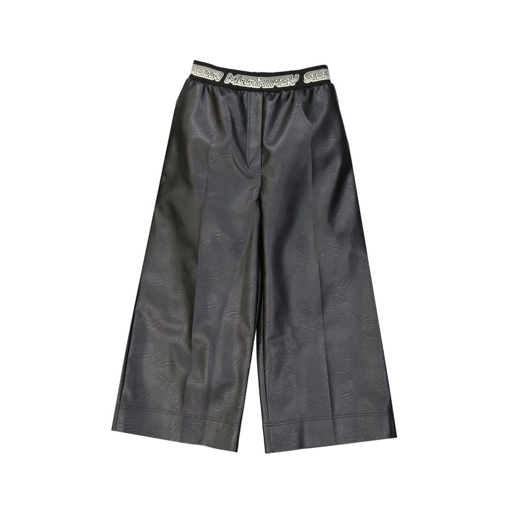 Stella McCartney Black Faux Leather Cropped Pants