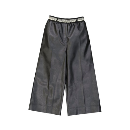 Stella McCartney Black Faux Leather Cropped Pants
