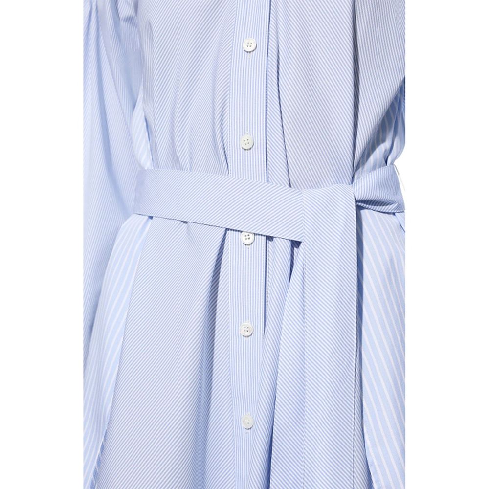 Stella McCartney Light Blue Cotton Puff Sleeves Casual Dress