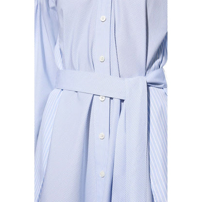 Stella McCartney Light Blue Cotton Puff Sleeves Casual Dress
