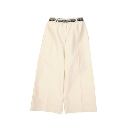 Stella McCartney Beige Cropped Wide Leg Pants