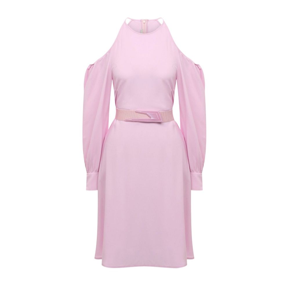 Stella McCartney Pink Cold Shoulder Belted Dress