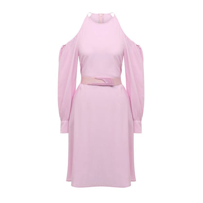 Stella McCartney Pink Cold Shoulder Belted Dress